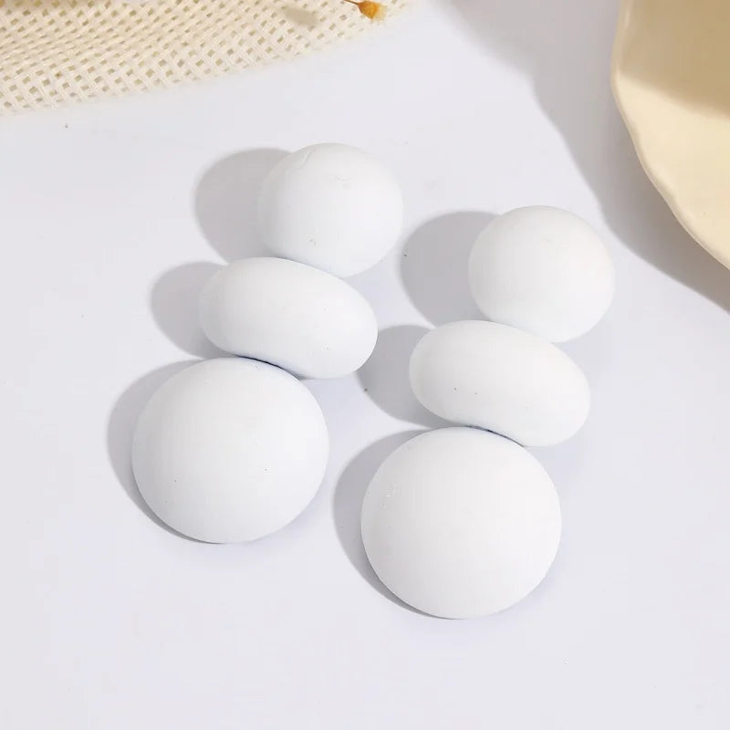 Round Steamed Bun Long Dangle Earrings