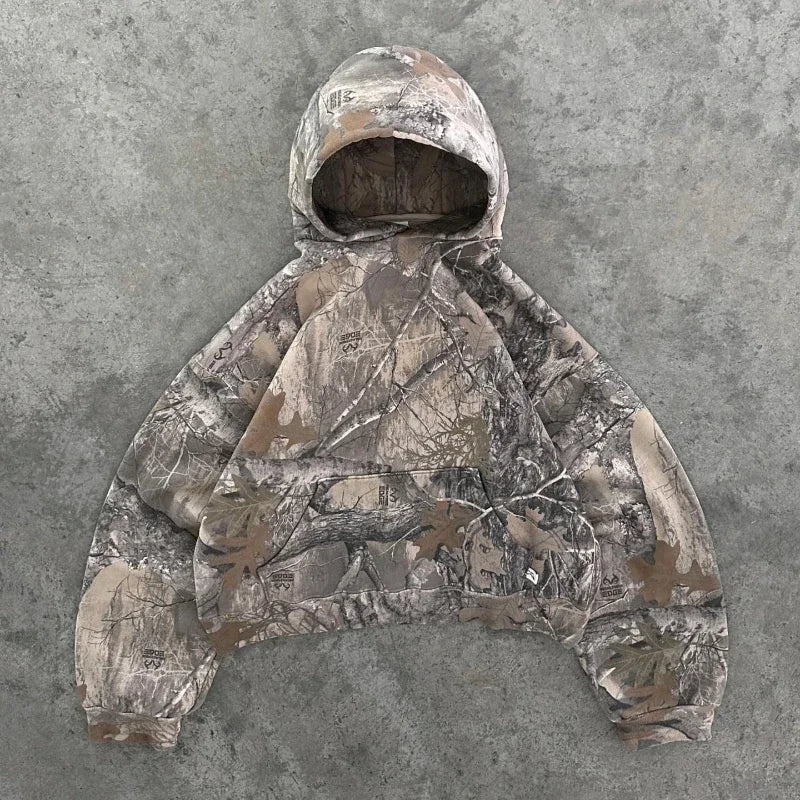 Y2K Retro Camouflage Pattern Sweatshirt Oversized Unisex