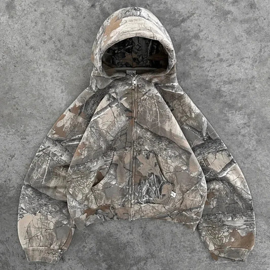 Y2K Retro Camouflage Pattern Sweatshirt Oversized Unisex